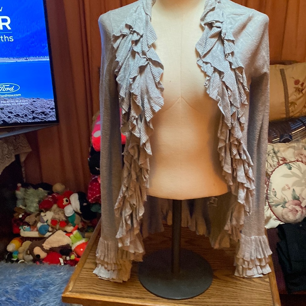 Juniors XS grey cardigan sweater